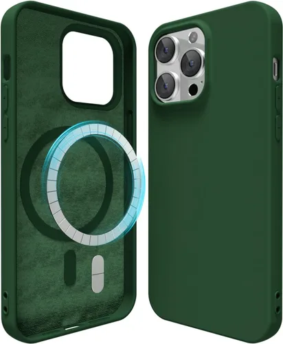 Vista 79 de oakxco Funda de silicona para iPhone 12 Pro Max, magnética, compatible con carga inalámbrica Magsafe, cubierta protectora de goma suave y delgada