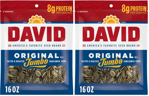 Vista 8 de DAVID Semillas de girasol Jumbo, sabor original, 16 oz.