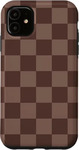 Vista 8 de Marrón clásico a cuadros, patrón de tablero de ajedrez moda caso para iPhone 17
