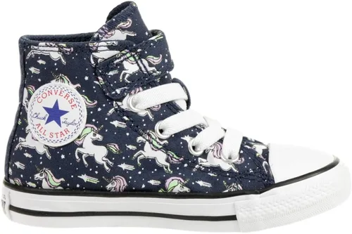 Vista 4 de Converse Chuck Taylor All Star Unicorn Print Velcro High Top Sneaker para niños