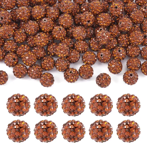 Vista 26 de Beadthoven - 100 cuentas de diamantes de imitación de arcilla de 0.394 pulgadas para la fabricación de joyas, cuentas de bola de disco de cristal