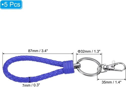Vista 2 de PATIKIL Llaveros de pulsera, llavero con correa de mano para llaves, Azul oscuro