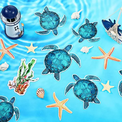 Vista 7 de Konohan 12 imanes de pantalla para puerta, decoración de tortugas marinas, algas marinas, estrellas de mar, protector magnético flexible de doble