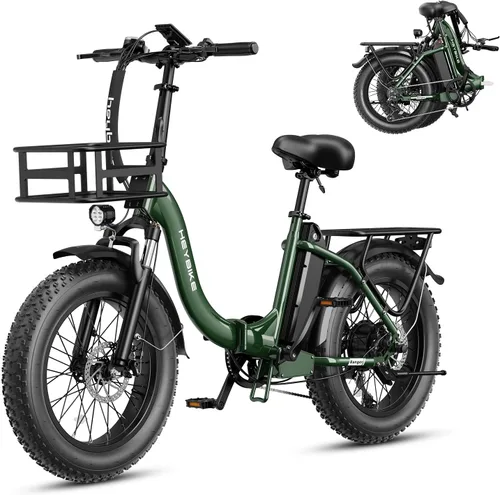 Vista 12 de Heybike Ranger 2.0 Foldable Electric Bike for Adults, 20"×4 Fat Tire Ebike with 1400W Peak Motor, 28 MPH Max Speed, 600Wh Removable Battery, Up to