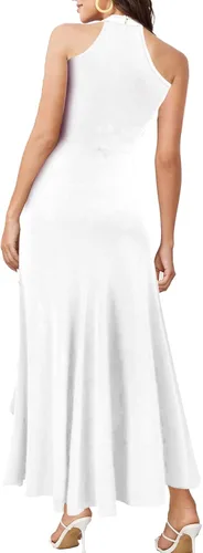 Vista 2 de Women's High Neck Split Bodycon Mermaid Evening Cocktail Long Dress
