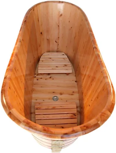 Vista 6 de ALFI brand AB1105 - Bañera de madera de cedro de 63 pulgadas