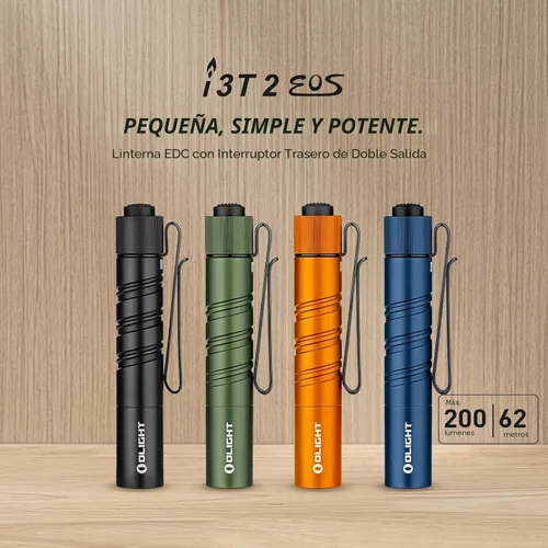 Vista 2 de OLIGHT I3T 2 EOS - Linterna de bolsillo EDC, 200 lúmenes, luz de mano compacta y brillante, doble salida, interruptor en la cola con batería AAA