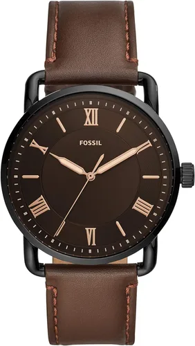 Vista 2 de Fossil Copeland - Reloj de cuarzo de acero inoxidable con correa de piel para hombre