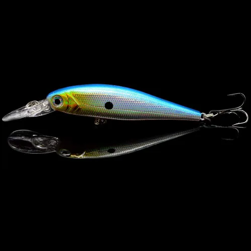Vista 9 de Paquete de 10 señuelos de pesca, cebos duros, crankbait y Swimbait Kit de señuelos para agua dulce y salada, lubina, trucha, lucioperca, pez rojo