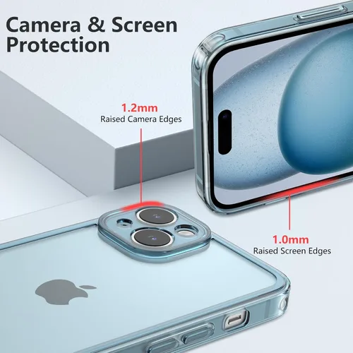 Vista 2 de ZTOFERA Funda para iPhone 14 Plus 6.7 pulgadas, Transparente Suave Silicona Bumper Protector Retro Color Transparente A Prueba de Golpes Caja Del