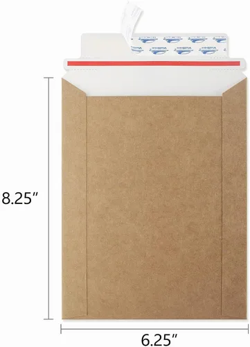 Vista 2 de ValBox Paquete de 25 sobres de cartón marrón autoadhesivos de 6 x 8 pulgadas, 6.25 x 8.25 pulgadas
