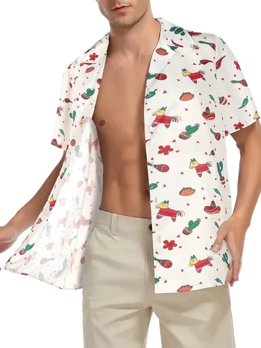 Vista 4 de American Trends Camisa hawaiana para hombre, camisas casuales de playa con botones, camisas tropicales de manga corta para hombre