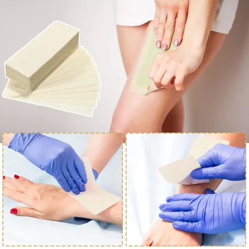 Vista 7 de Loopeer 300 tiras de cera facial de muselina natural, depilación, cejas, precortadas, para el cuerpo, de algodón, para mujeres y hombres