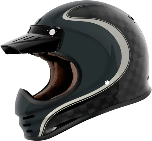 Vista 10 de TORC T3/Baja - Casco de motocicleta de fibra de vidrio retro clásico de cara completa con aprobación DOT y ECE Lealtad blanca brillante