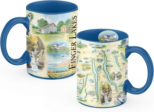 Vista 23 de Taza de cerámica con mapa de 1000 islas de Xplorer Maps (16oz) – Taza de café libre de BPA para bebidas frías y calientes – Perfecta para oficina