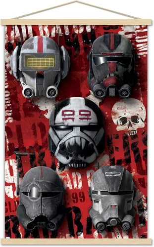 Vista 15 de Trends International Star Wars: The Bad Batch - Póster de pared de cascos, 22.4 pulgadas de largo x 14.7 pulgadas, versión enmarcada en madera