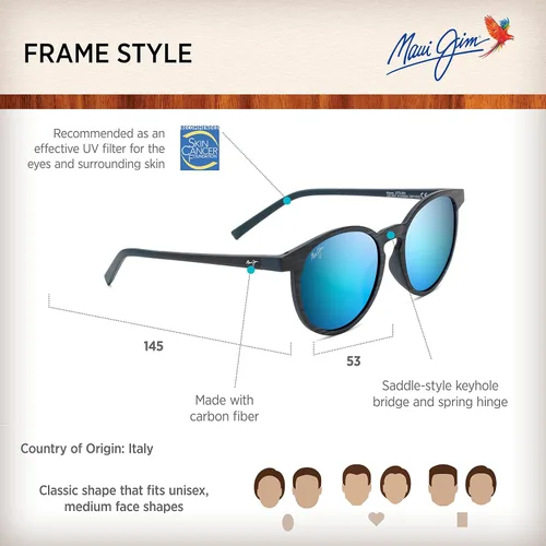 Vista 6 de Maui Jim Men's and Women's Kiawe Polarized Classic Sunglasses