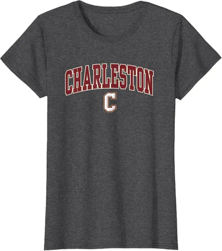 Vista 6 de Charleston Cougars Arch Over Logo - Camiseta con licencia oficial, Negro