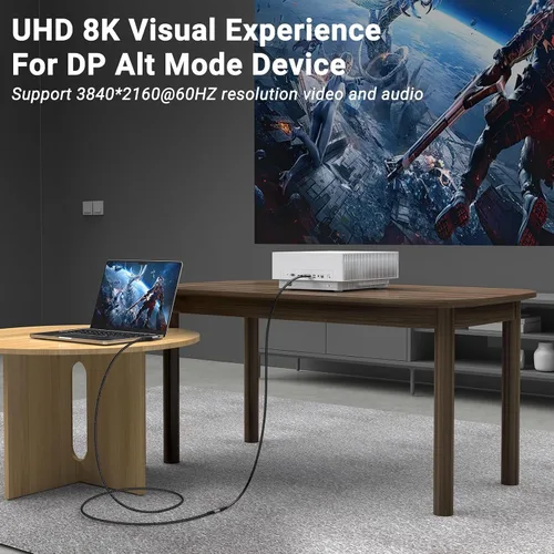Vista 4 de USB C Extension Cable 6.6FT 2 Packs, 240W Right Angle Fast Charging Long USB4.0 Extender, 5A Quick Charge, 40Gbps Data Transfer, 8K Video Display,90