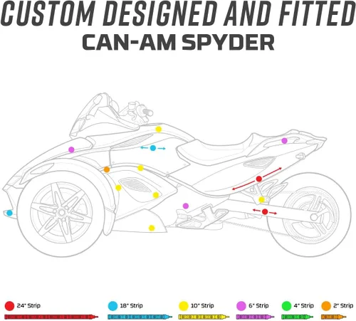 Vista 8 de LEDGlow Kit de Luces LED de Neón con Acento Underglow de Millones de Colores con Bluetooth Avanzado que se Adapta a Motocicletas Can-Am Spyder