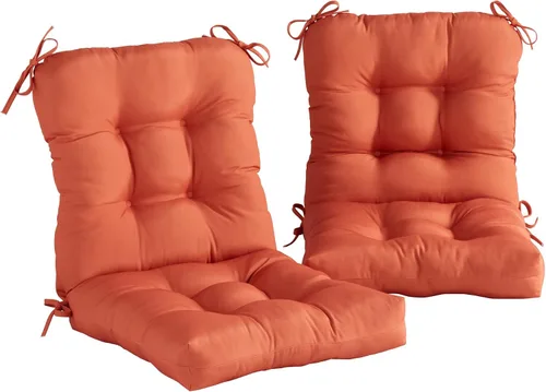 Vista 29 de Greendale Home Fashions Juego de 2 cojines de asiento y respaldo para exteriores, diseño Adobe Stripe 2