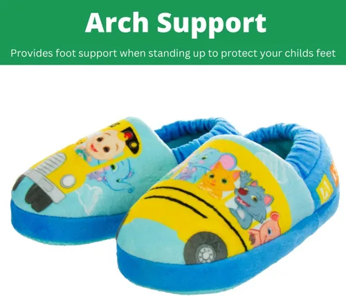 Vista 3 de Josmo Cocomelon Pantuflas para niños pequeños, zapatos de casa para niños y niñas, mocasines de cama de felpa cálida, zapatos de cocomelon