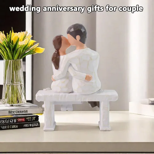 Vista 4 de jinhuoba Figuras románticas para parejas, escultura pintada a mano, el mejor regalo de San Valentín, matrimonio, aniversario, boda, compromiso