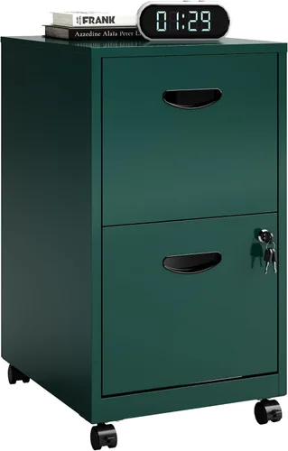 Vista 10 de Polup Archivador de 2 cajones con cerradura, archivadores metálicos para oficina en casa, archivador de dos cajones con cerradura, archivador
