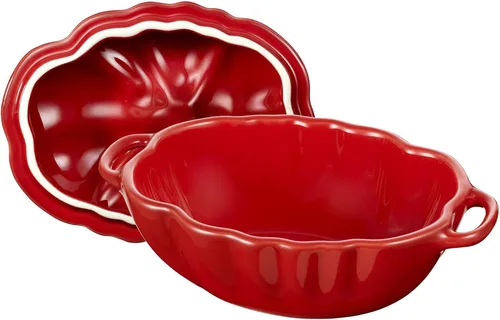 Vista 4 de STAUB Olla holandesa de cerámica Petite Tomato Cocotte, 16 oz, cereza