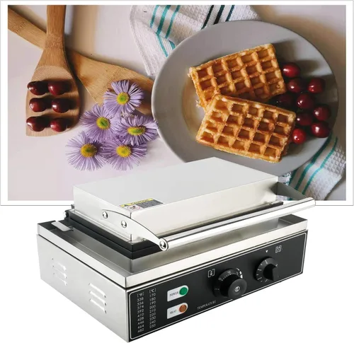 Vista 8 de 10pcs Commercial Waffle Maker Rectangle Nonstick Electric Waffle Maker Machine 110V Temperature and Time Control Waffle Machine ProductName