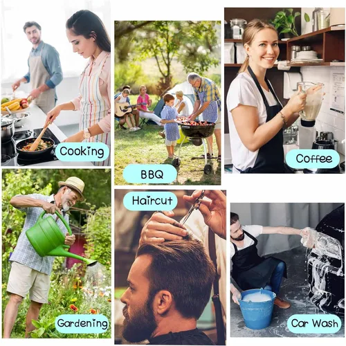 Vista 5 de Magimagine Delantal personalizado para mujeres y hombres – Delantal familiar personalizado con texto de dos bolsillos personalizado miel delantal