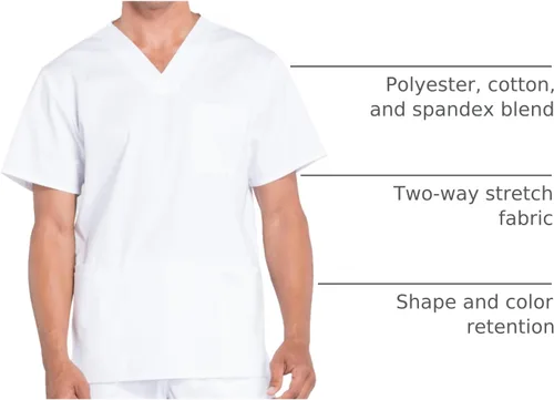 Vista 85 de Cherokee WW Professionals WW695 - Camisa de uniforme sanitario para hombre, con cuello en V