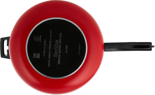 Vista 5 de Hawkins Olla a presión Contura de 5 litros, cocina de tapa interior Handi con revestimiento de cerámica, rojo tomate (CTR50)