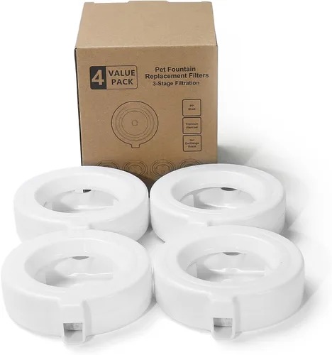 Vista 8 de Paquete de 4 filtros de repuesto para dispensador de agua de mascotas por gravedad de 3.6L/4.6L/6L/8L, repuesto de filtro de agua para perros