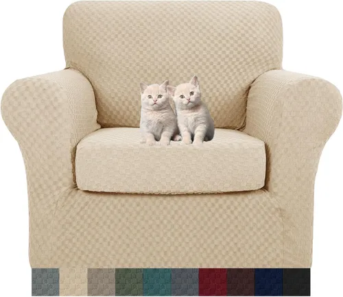Vista 44 de MAXIJIN funda para sofá de 4 piezas, para sofás de 3 plazas, muy elástica, no se desliza, para perros, para mascotas, protector elástico de muebles