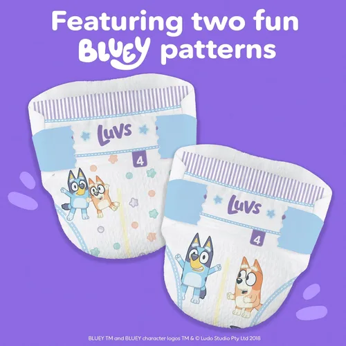 Vista 10 de Luvs Pañales para bebé talla 6, pañales Bluey con protección platino para día y noche, talla 6 (35+ libras), 144