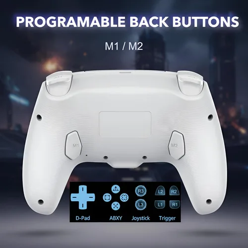 Vista 7 de AureoPlay Wireless Controller Compatible with PS5/PS5 Slim/PS5 Pro/PC – RGB Gamepad with Hall Effect Joysticks, Dual Vibration, Six-Axis Motion