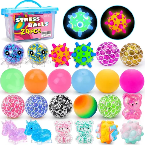 Vista 8 de Paquete de 20 bolas antiestrés, bolas esponjosas, bolas para apretar para 20pcs Stress Balls-azul