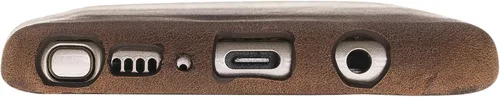 Vista 6 de HARDISTON Funda de piel auténtica hecha a mano para Samsung Galaxy Note 8, funda a presión con 2 ranuras para tarjetas de crédito, carga Marrón