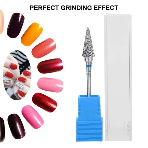 Vista 3 de Pongnas Broca de uñas de acero de tungsteno, brocas de manicura para manicura, pedicura eléctrica, accesorios para cabezal de molienda (azul)