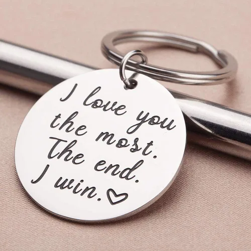 Vista 4 de Llavero para pareja, regalo para él y ella para novia, novio, esposa, regalo de aniversario, cumpleaños, boda, regalo de esposa, Hubby, día de San