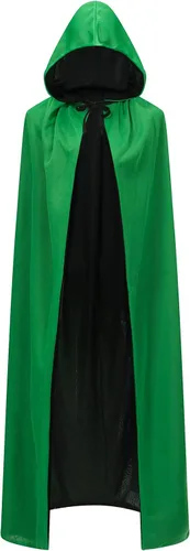 Vista 2 de Capa reversible para mujer, capa de cuello alto, capa negra y roja con capucha, capa morada, disfraz de Navidad de Halloween