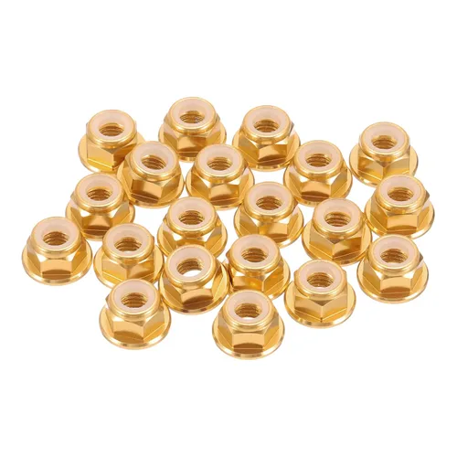 Vista 19 de MECCANIXITY 30 piezas de tuercas de bloqueo de aleación de aluminio M3 con paso de 0.5 mm, tuercas hexagonales con brida de nylon con rosca serrada