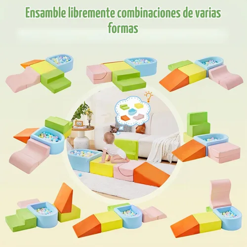 Vista 3 de QUCHI Juguetes de escalada de 5 piezas para niños pequeños, juguetes de escalada para niños pequeños en interiores con piscina de bolas de espuma