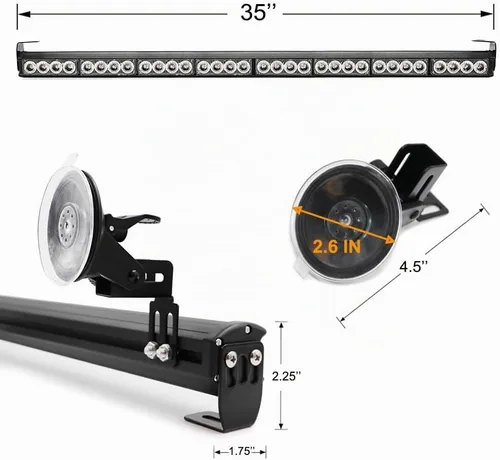 Vista 7 de Barra de luz estroboscópica de emergencia de 32 LED, aviso de tráfico, control de pantalla digital, luces de seguridad, advertencia y precaución