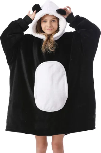 Vista 19 de Kipswiza Manta Ponible con Capucha para Mujeres y Hombres, Sudadera de Mantas con Capucha de Sherpa Suave y Acogedora Extragrande como Regalos