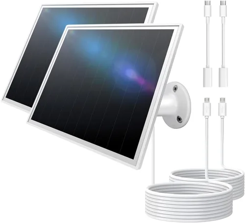 Vista 9 de Panel solar de 8 W para cámara de seguridad al aire libre, micro USB de 5 V y cargador de panel solar USB - C, se adapta a Eufy/Wyze/Reolink DC 5V