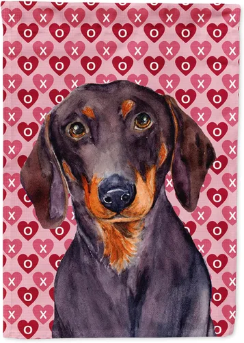 Vista 274 de Caroline's Treasures SS4484GF Bandera de jardín con diseño de bulldog inglés y corazones para el Día de San Valentín, bandera decorativa para patio