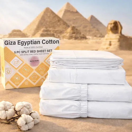 Vista 34 de MyGiza Sheets, Juego de sábanas 100% de algodón egipcio Giza, tamaño individual, para adaptarse a colchones de hasta 15 pulgadas de profundidad