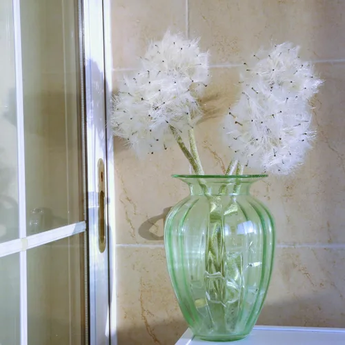 Vista 5 de TOPIA Flores Artificiales de Diente de León Hermosas Flores Falsas de Diente de León para Decoración del Hogar (4 Piezas) (Blanco)